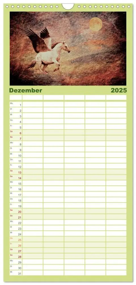 Bild: 9783457111130 | Familienplaner 2025 - Wilde Pferde mit 5 Spalten (Wandkalender, 21...