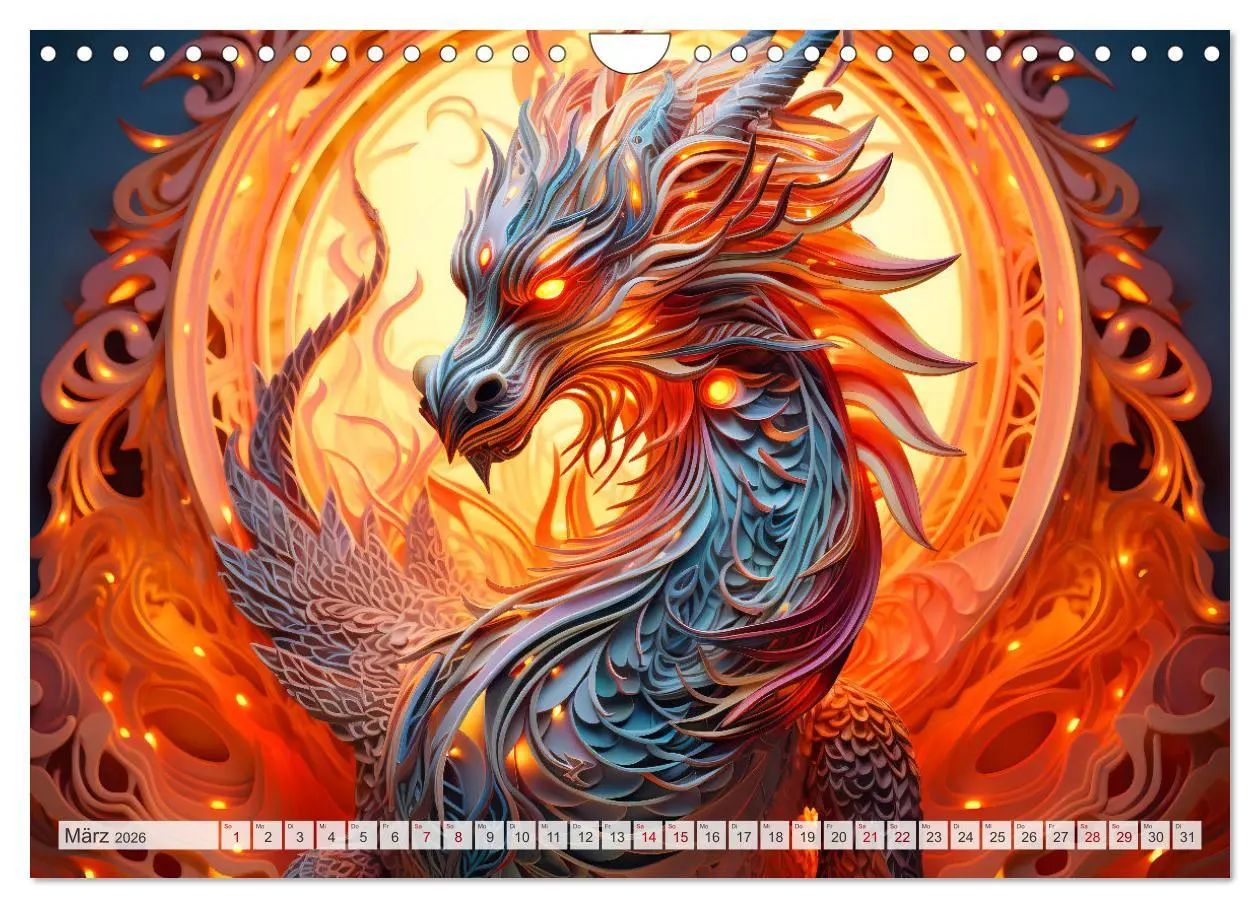 Bild: 9783457351130 | Quilling-Drachen - Jahr des Drachen (Wandkalender 2026 DIN A4...