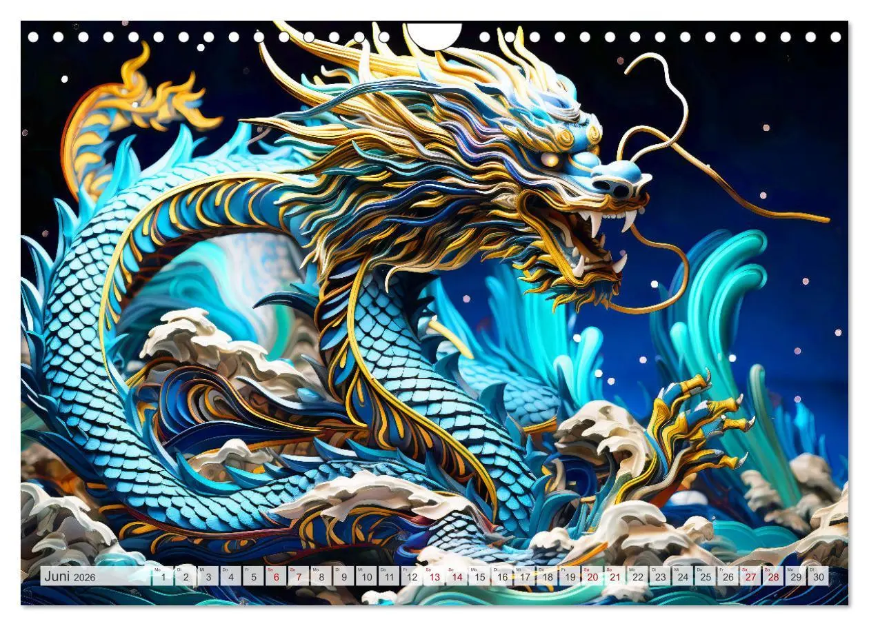 Bild: 9783457351130 | Quilling-Drachen - Jahr des Drachen (Wandkalender 2026 DIN A4...