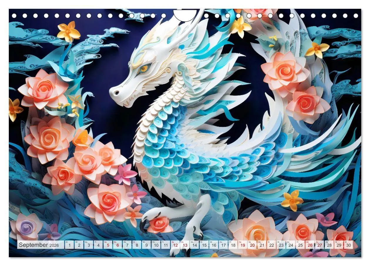 Bild: 9783457351130 | Quilling-Drachen - Jahr des Drachen (Wandkalender 2026 DIN A4...