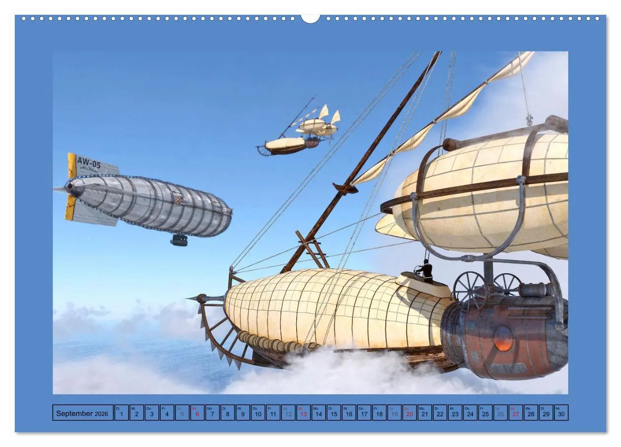 Bild: 9783457581230 | Steampunk Luftschiffe (hochwertiger Premium Wandkalender 2026 DIN...