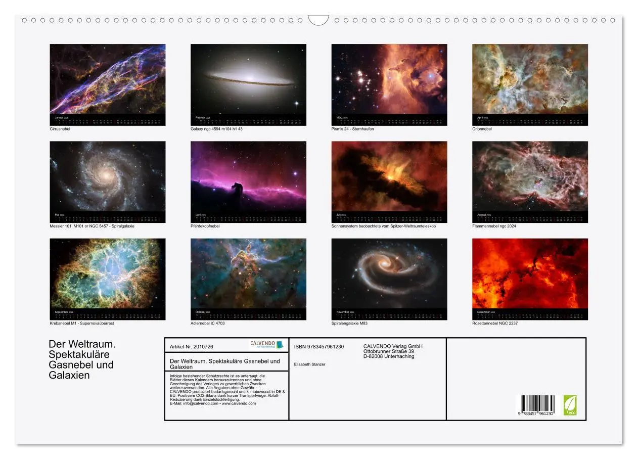 Bild: 9783457961230 | Der Weltraum. Spektakuläre Gasnebel und Galaxien (Wandkalender 2026...