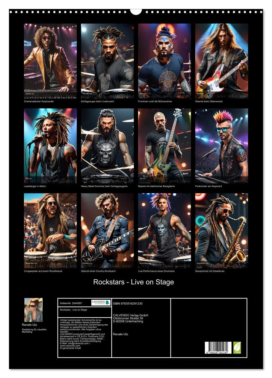 Bild: 9783516291230 | Rockstars - Live on Stage (Wandkalender 2026 DIN A2 hoch), CALVENDO...