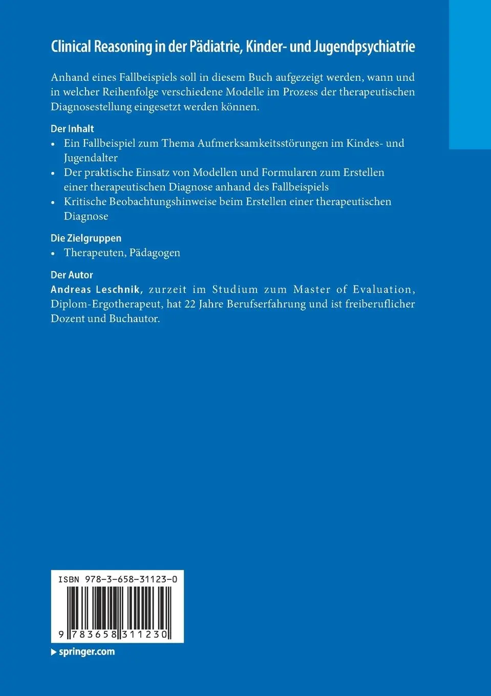 Rückseite: 9783658311230 | Clinical Reasoning in der Pädiatrie, Kinder- und Jugendpsychiatrie
