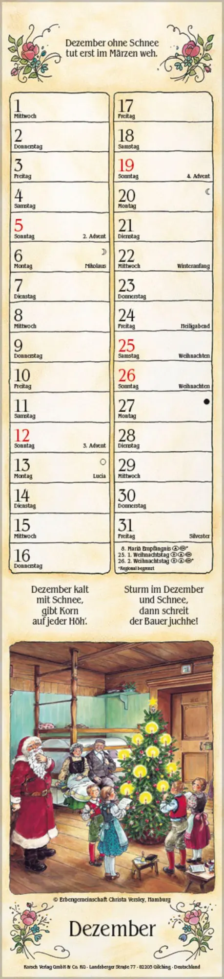 Bild: 9783819301230 | Bauernkalender Langplaner 2027 | Verlag Korsch | Kalender | 13 S.