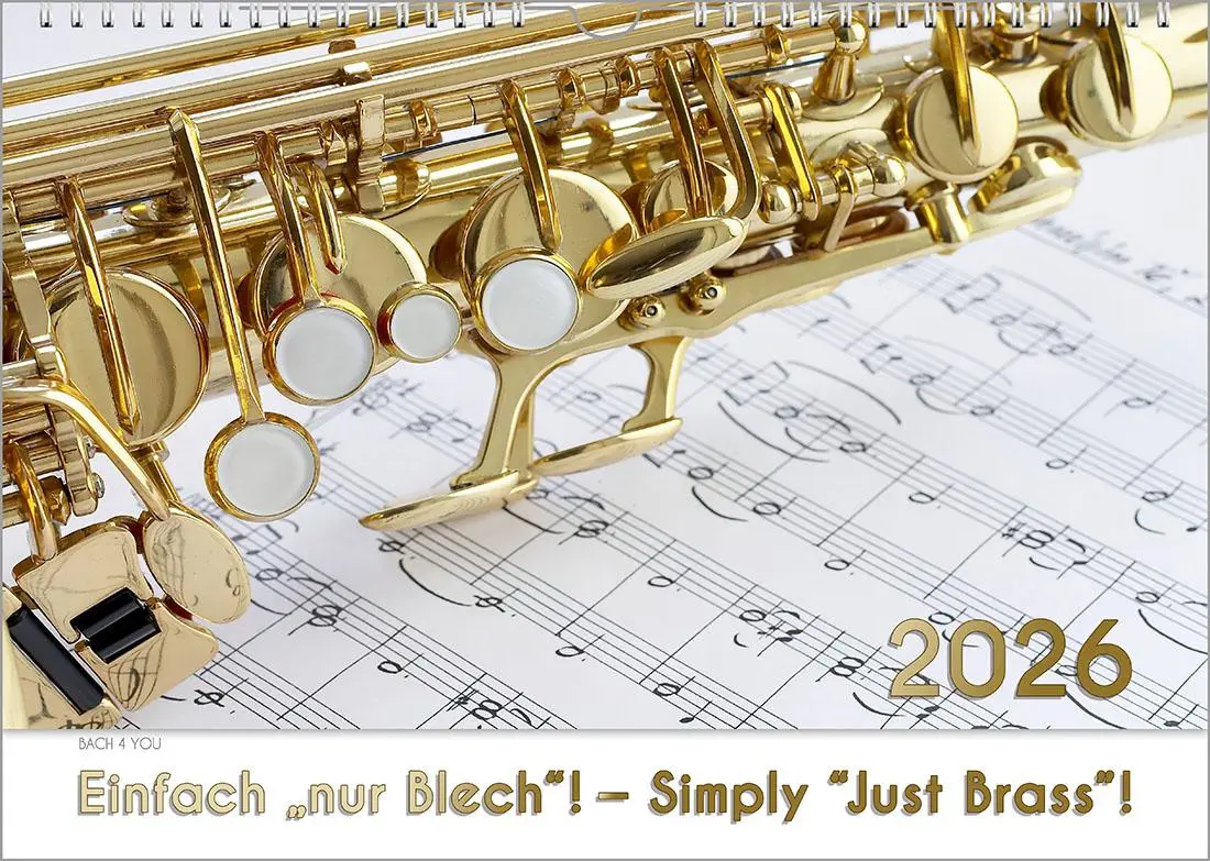 Cover: 9783969031230 | Blech-Instrumente - Musik-Kalender 2026, DIN A3 | Peter Bach Jr.