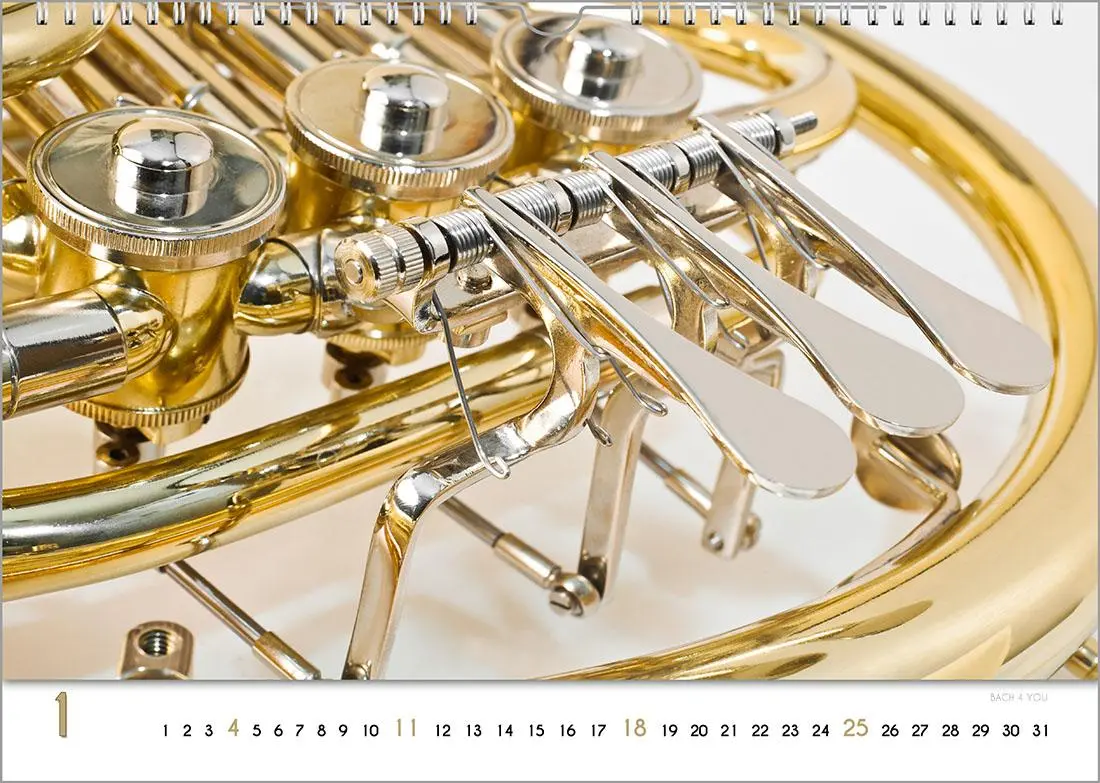 Bild: 9783969031230 | Blech-Instrumente - Musik-Kalender 2026, DIN A3 | Peter Bach Jr.