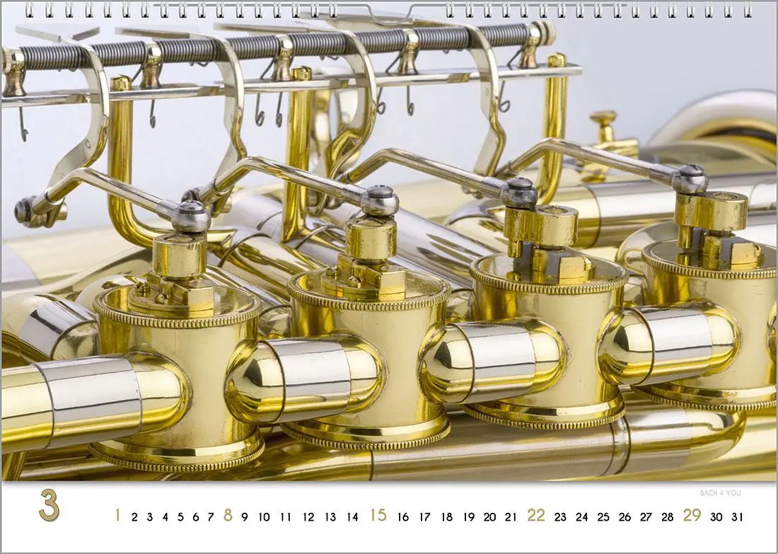 Bild: 9783969031230 | Blech-Instrumente - Musik-Kalender 2026, DIN A3 | Peter Bach Jr.