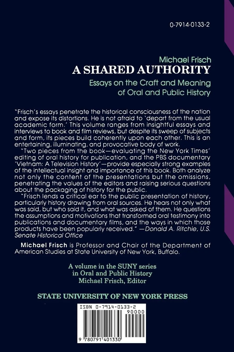 Rückseite: 9780791401330 | A Shared Authority | Michael Frisch | Taschenbuch | Englisch | 1990