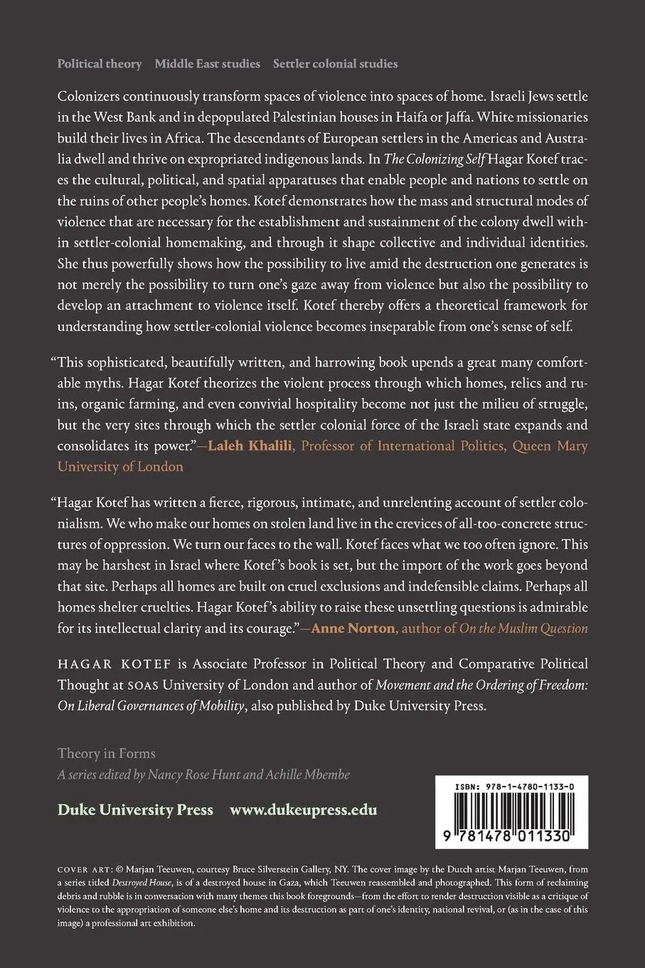 Rückseite: 9781478011330 | The Colonizing Self | Or, Home and Homelessness in Israel/Palestine