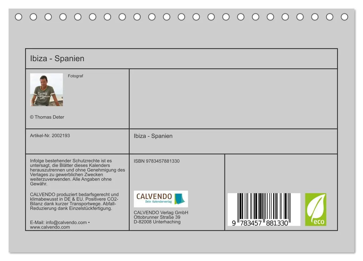 Bild: 9783457881330 | Ibiza - Spanien (Tischkalender 2026 DIN A5 quer), CALVENDO...
