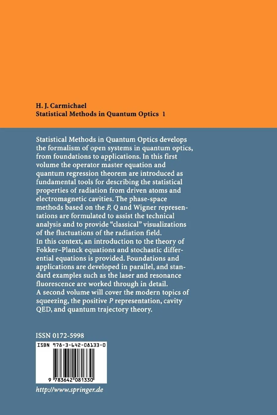 Rückseite: 9783642081330 | Statistical Methods in Quantum Optics 1 | Howard J. Carmichael | Buch