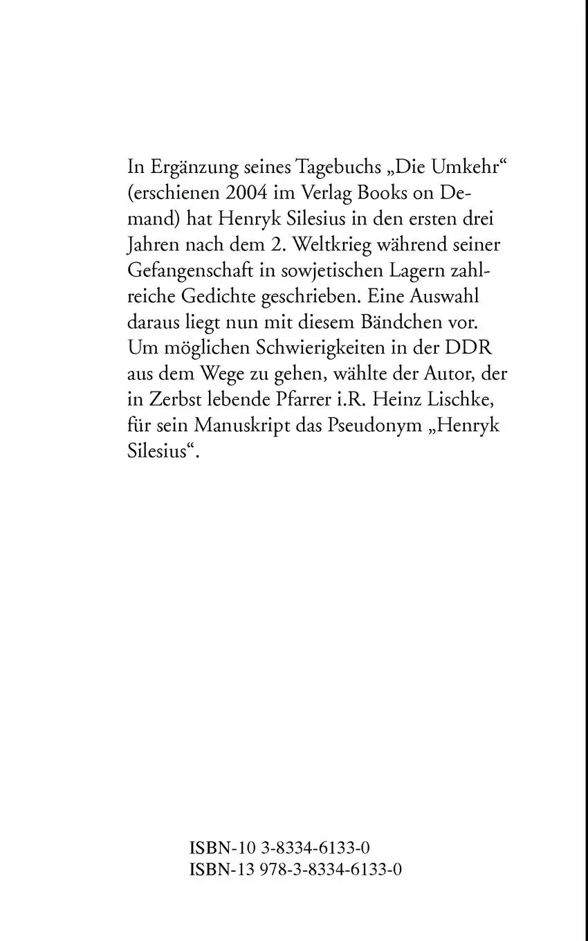 Rückseite: 9783833461330 | Rufe aus der Nacht | Gedichte aus der Gefangenschaft 1945-1950 | Buch