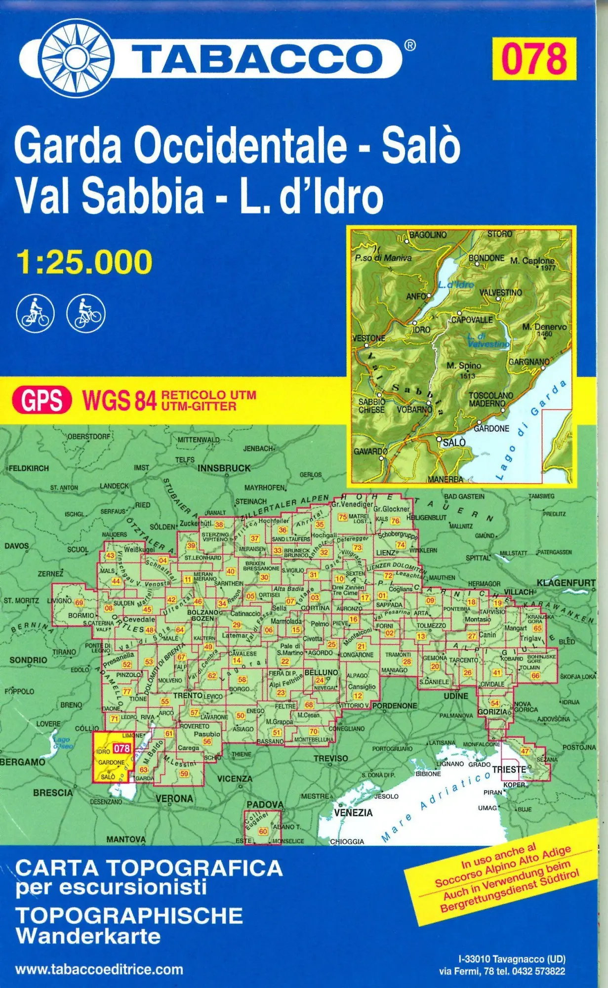 Cover: 9788883151330 | Garda Occidentale 1:25000 | Salo - Val Sabbia Wanderkarte 1:25000