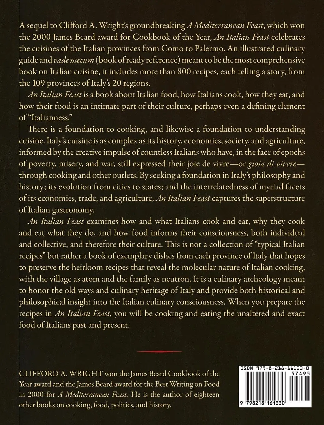 Rückseite: 9798218161330 | An Italian Feast | Clifford A Wright | Buch | Englisch | 2023