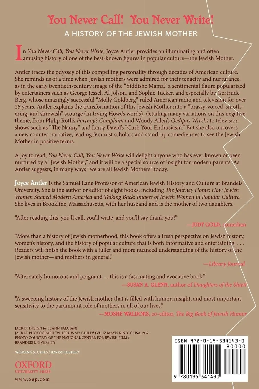 Rückseite: 9780195341430 | You Never Call! You Never Write! | A History of the Jewish Mother