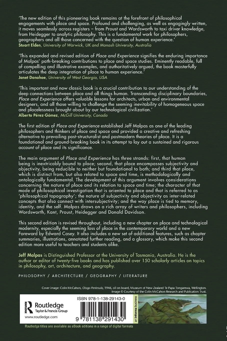 Rückseite: 9781138291430 | Place and Experience | A Philosophical Topography | Jeff Malpas | Buch