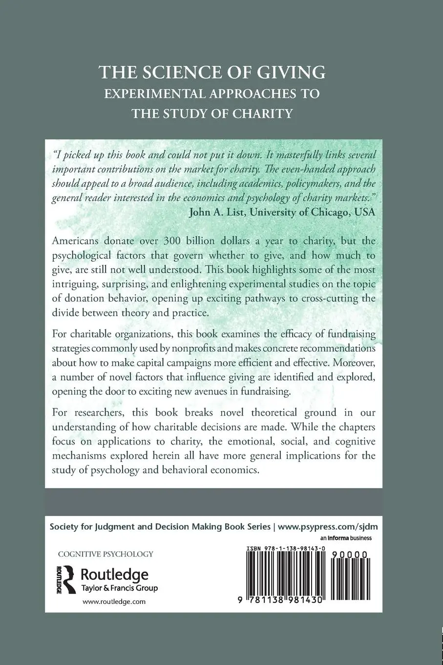 Rückseite: 9781138981430 | The Science of Giving | Daniel M. Oppenheimer (u. a.) | Taschenbuch