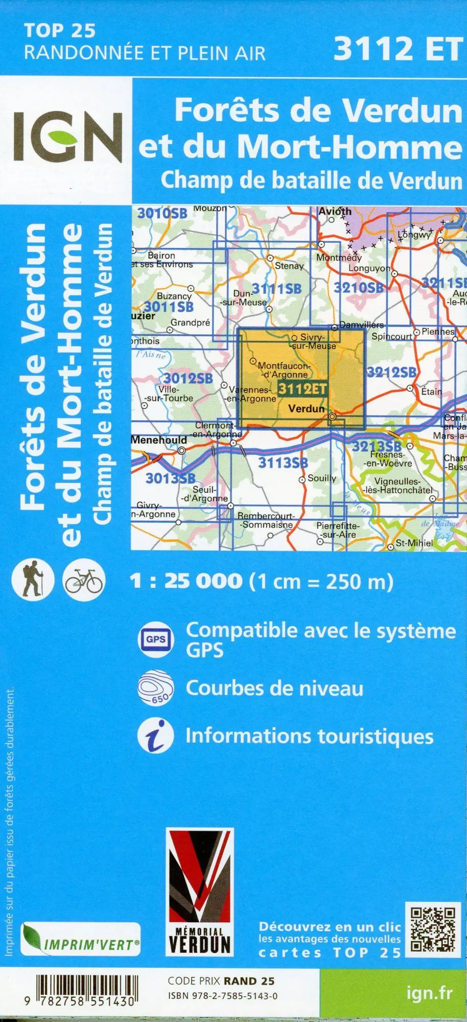 Bild: 9782758551430 | Forets de Verdun et du Morte-Homme 1:25 000 | (Land-)Karte | 2021