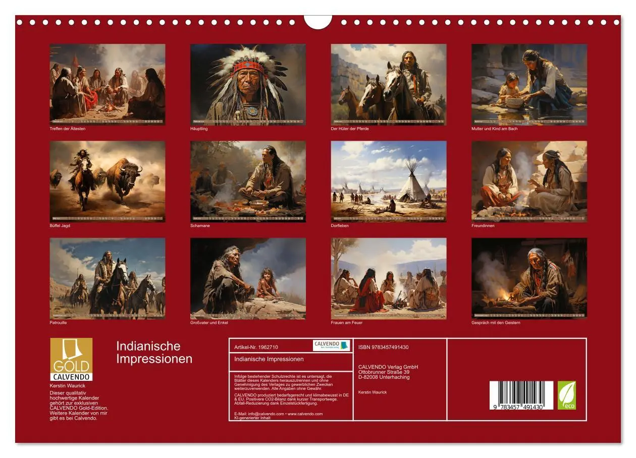 Bild: 9783457491430 | Indianische Impressionen (Wandkalender 2026 DIN A3 quer), CALVENDO...