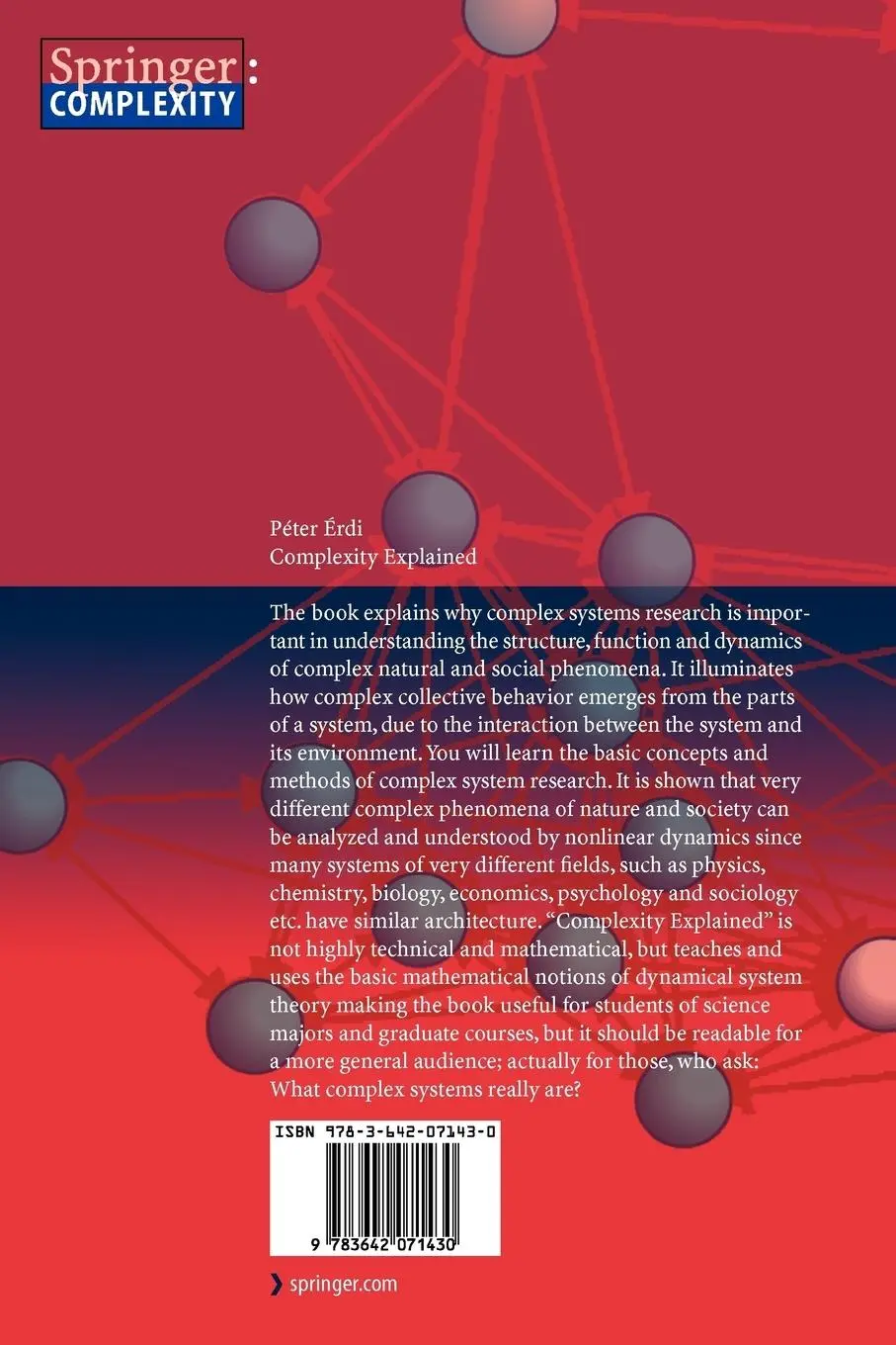 Rückseite: 9783642071430 | Complexity Explained | Peter Erdi | Taschenbuch | xv | Englisch | 2010