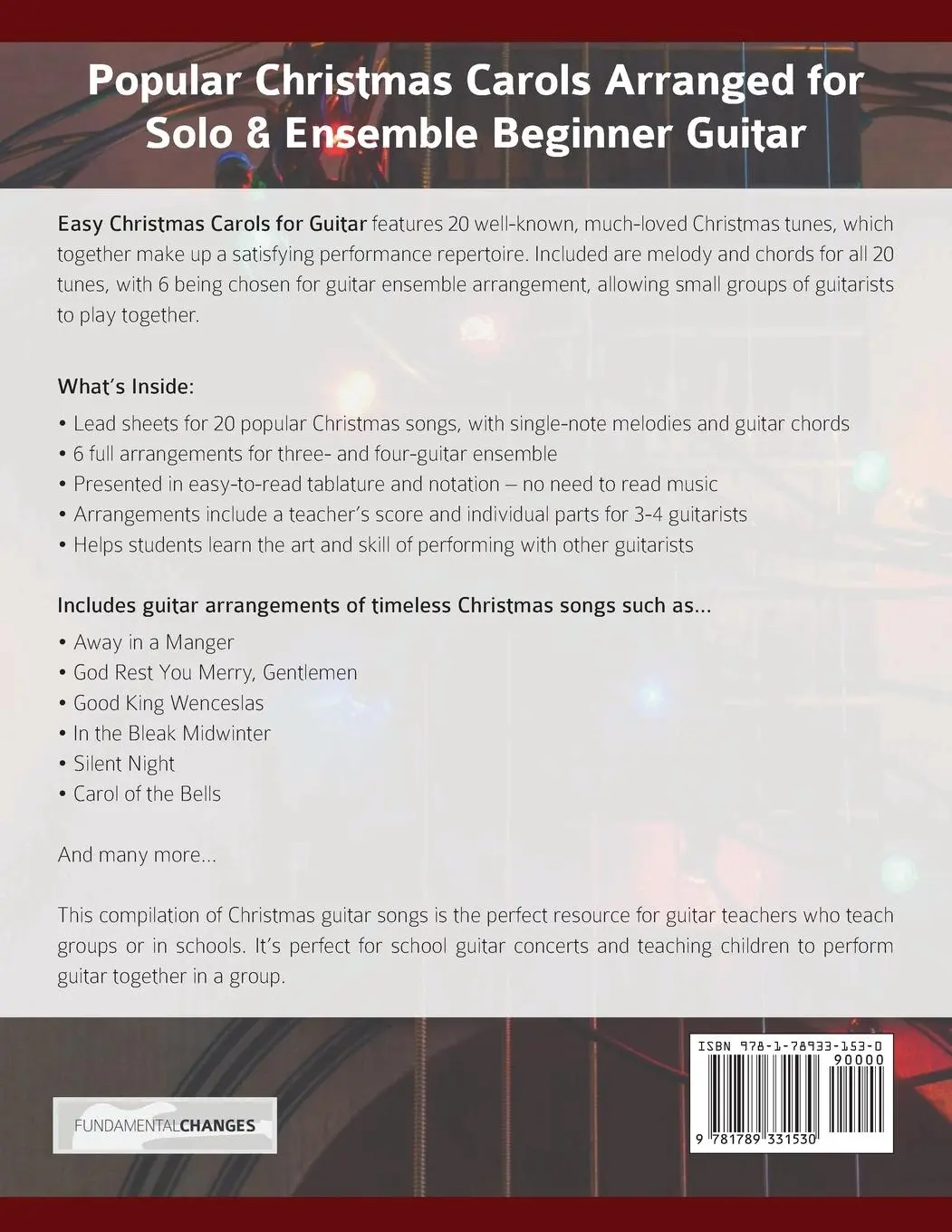 Rückseite: 9781789331530 | Easy Christmas Carols For Guitar | Paul Kean | Taschenbuch | Englisch