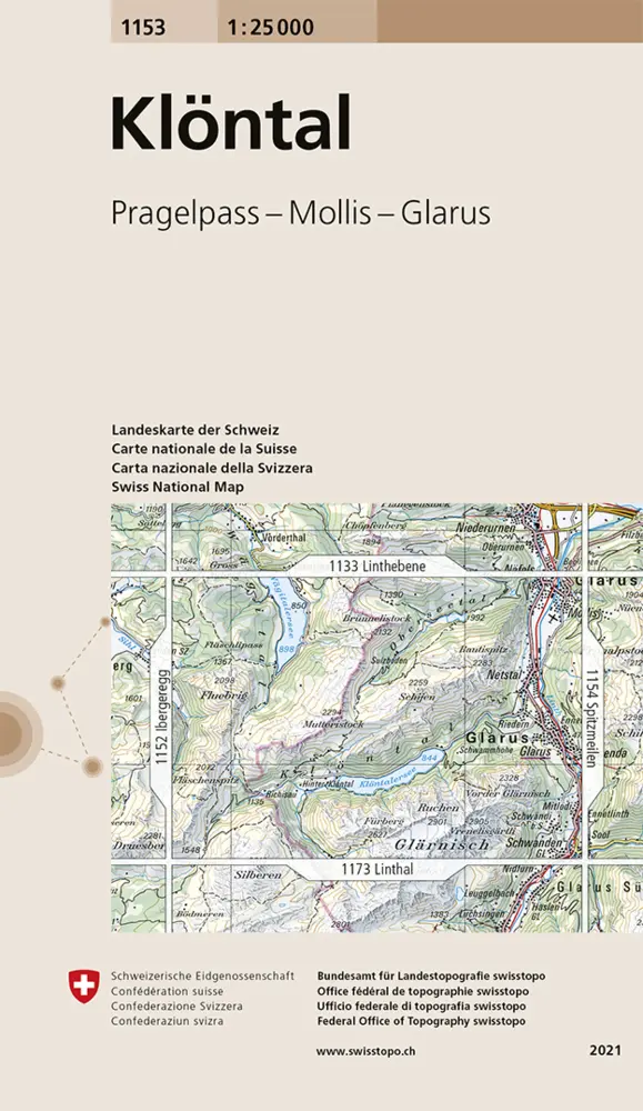 Cover: 9783302011530 | 1153 Klöntal | Pragelpass - Mollis - Glarus | swisstopo | (Land-)Karte