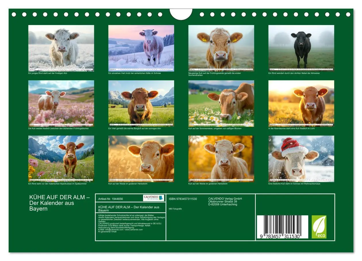 Bild: 9783457311530 | KÜHE AUF DER ALM - Der Kalender aus Bayern (Wandkalender 2026 DIN...