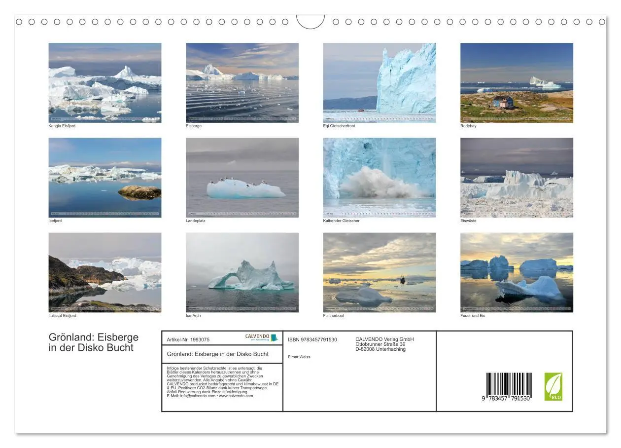 Bild: 9783457791530 | Grönland: Eisberge in der Disko Bucht (Wandkalender 2026 DIN A3...