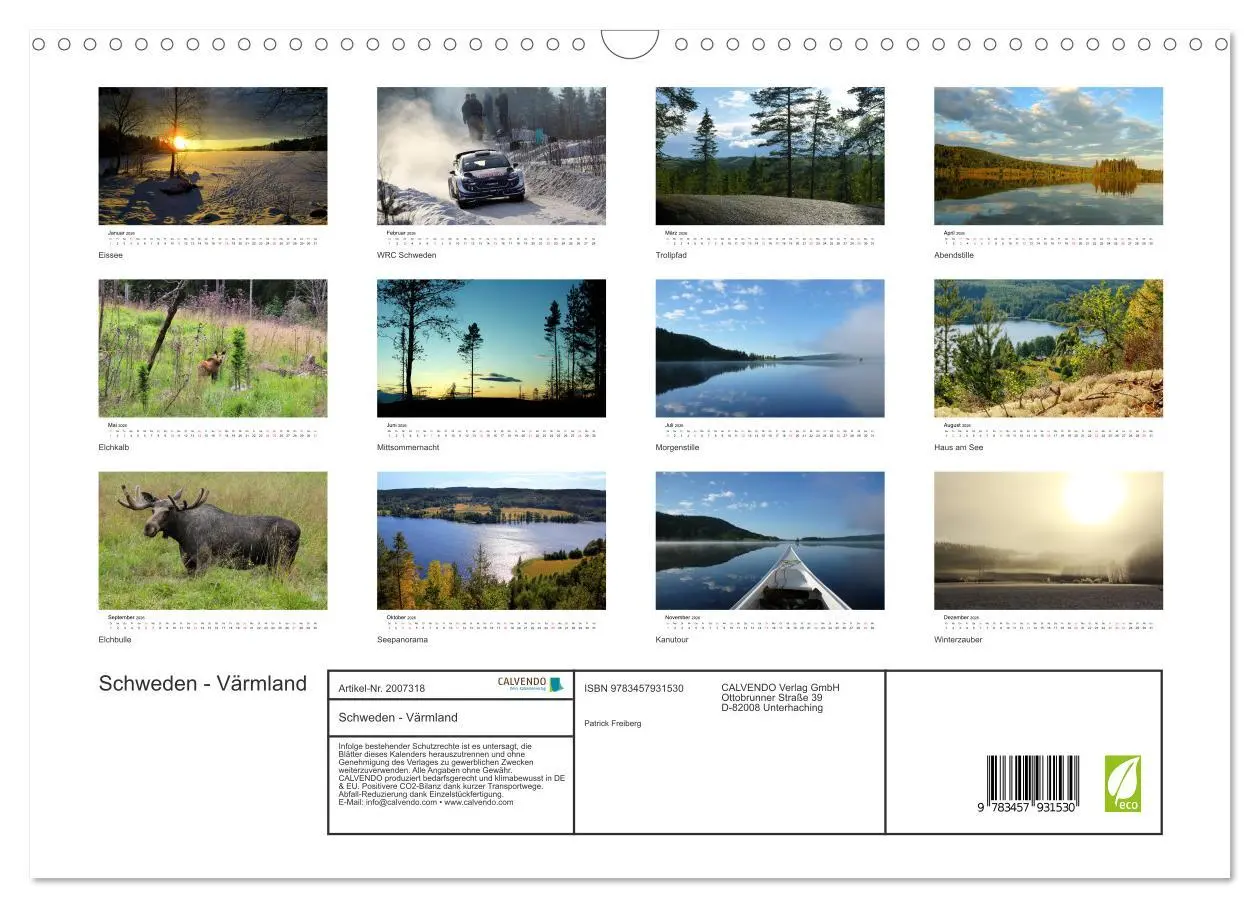 Bild: 9783457931530 | Schweden - Värmland (Wandkalender 2026 DIN A3 quer), CALVENDO...