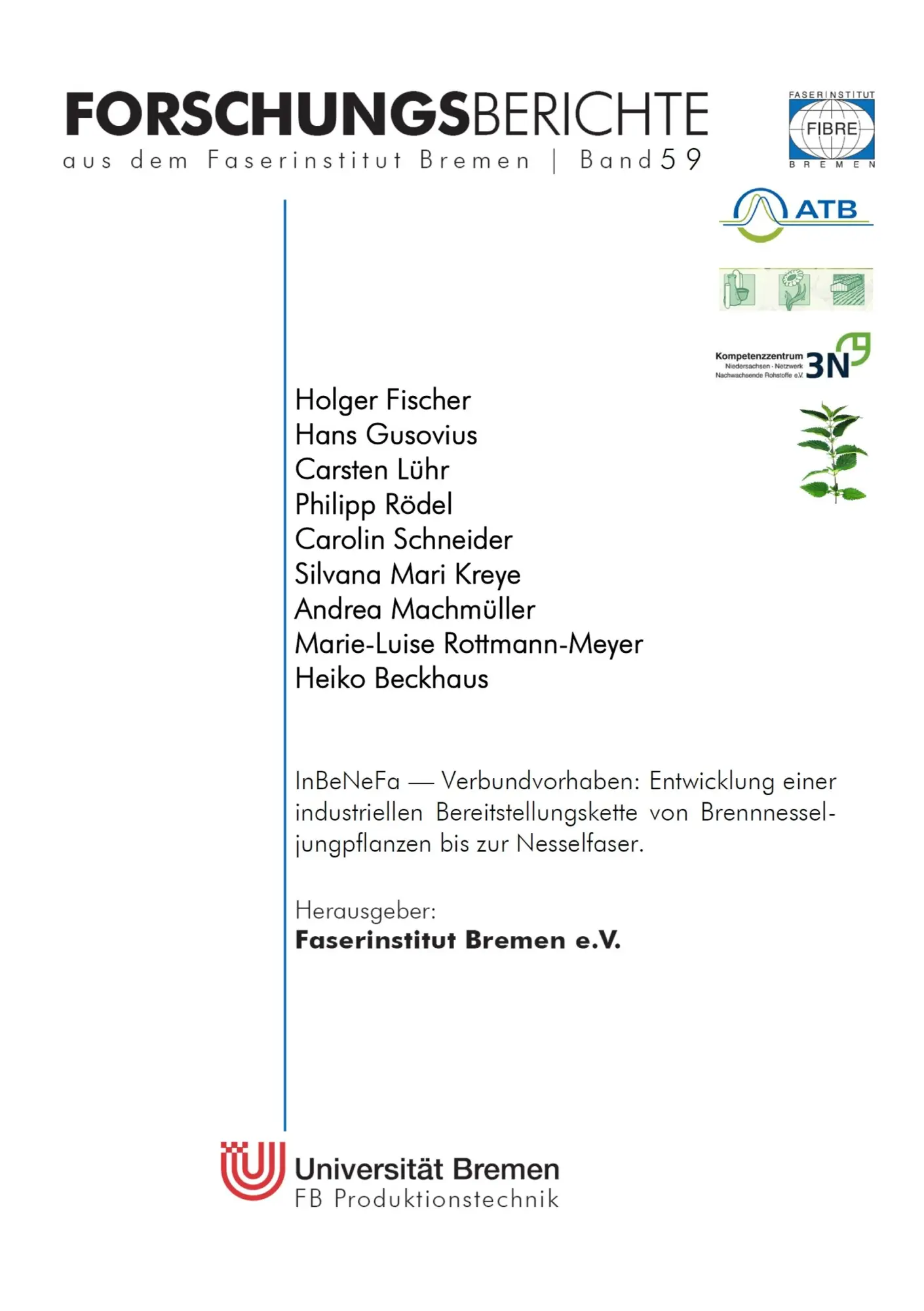 Cover: 9783750421530 | InBeNeFa | Holger Fischer (u. a.) | Taschenbuch | 116 S. | Deutsch