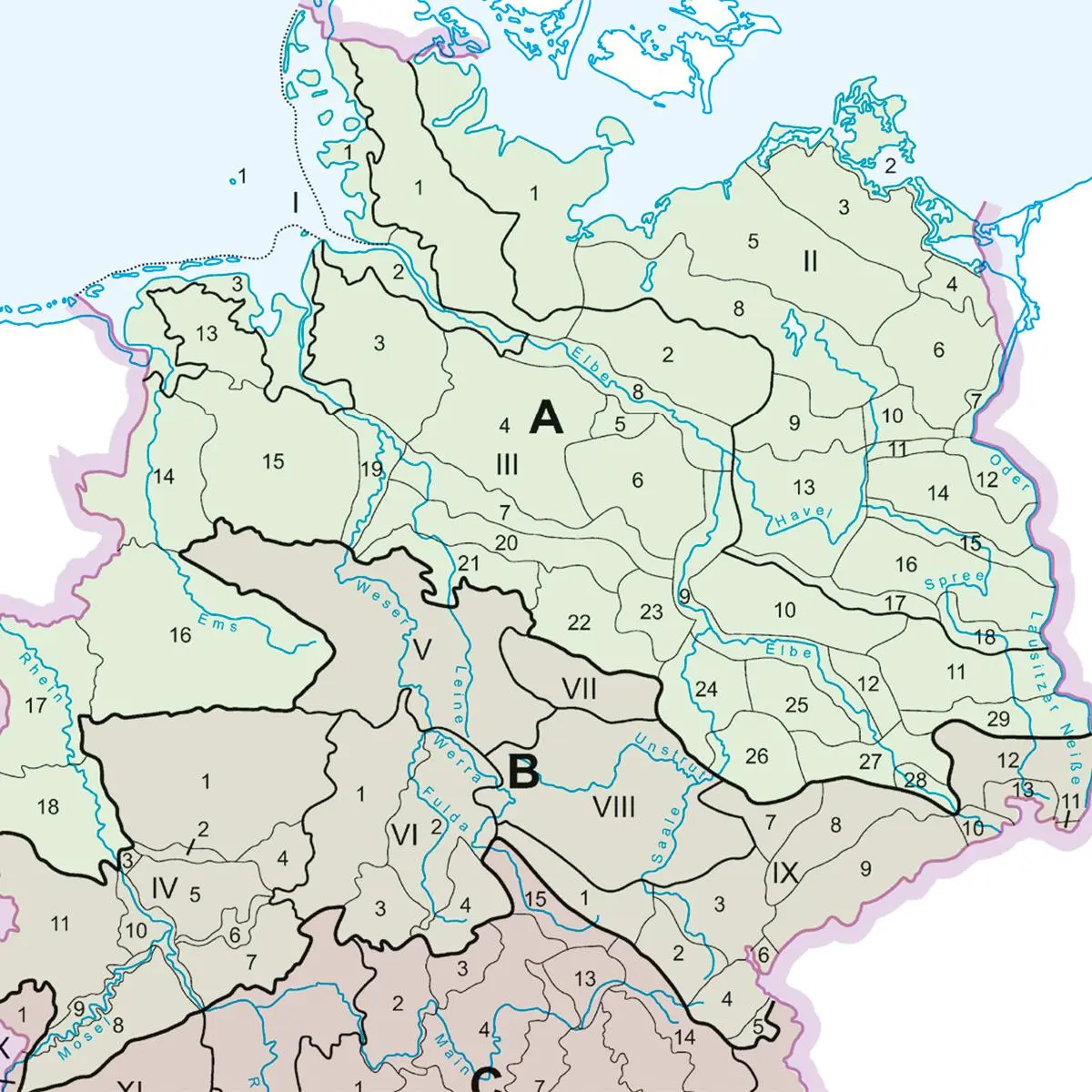 Bild: 9783864821530 | Deutschland Landschaftskarte | Namen und Abgrenzungen 1:1 000 000
