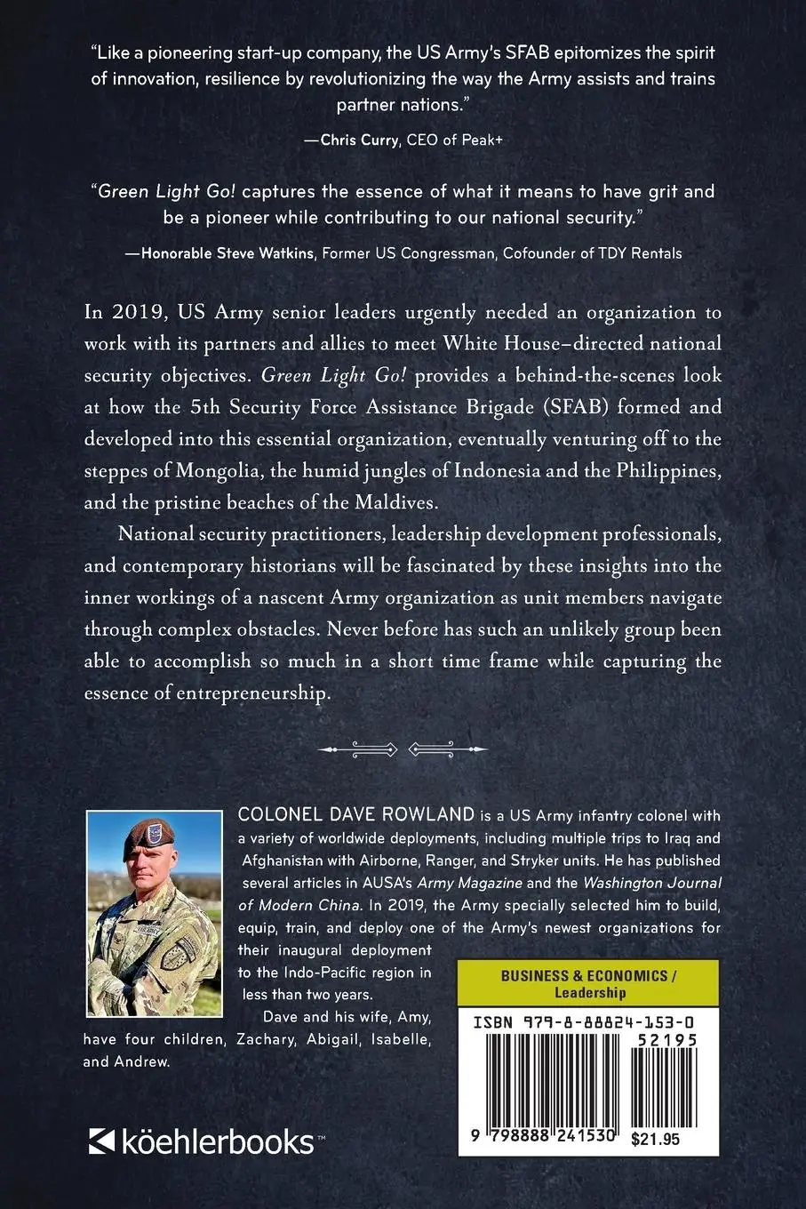 Rückseite: 9798888241530 | Green Light, Go! | The Story of an Army Start Up | Rowland | Buch
