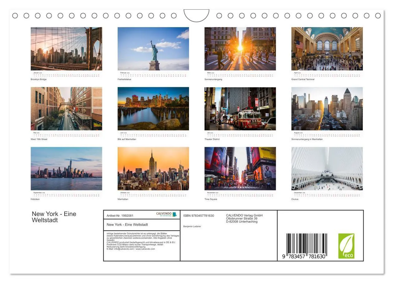 Bild: 9783457781630 | New York - Eine Weltstadt (Wandkalender 2026 DIN A4 quer), CALVENDO...