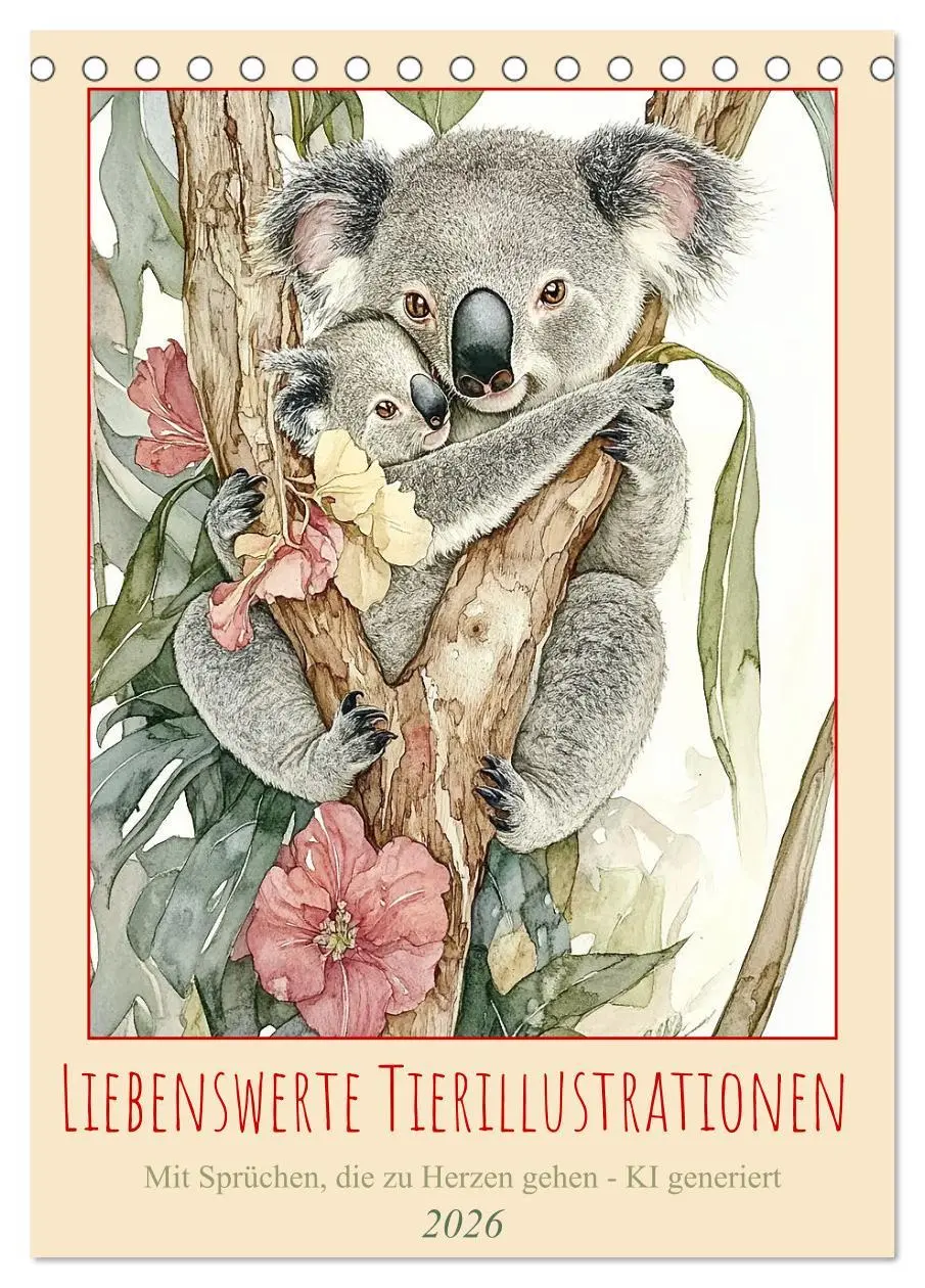 Cover: 9783516251630 | Liebenswerte Tierillustrationen (Tischkalender 2026 DIN A5 hoch),...