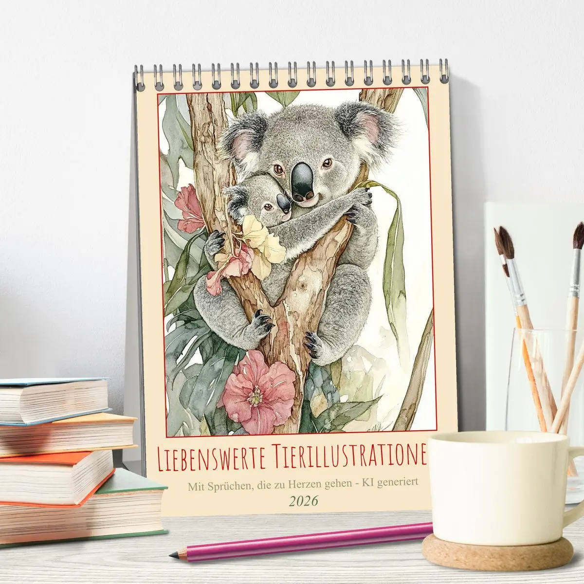 Bild: 9783516251630 | Liebenswerte Tierillustrationen (Tischkalender 2026 DIN A5 hoch),...