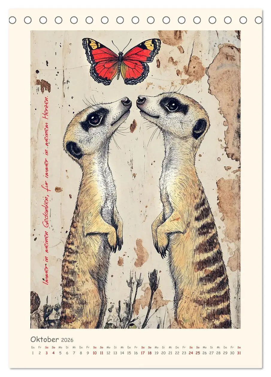 Bild: 9783516251630 | Liebenswerte Tierillustrationen (Tischkalender 2026 DIN A5 hoch),...