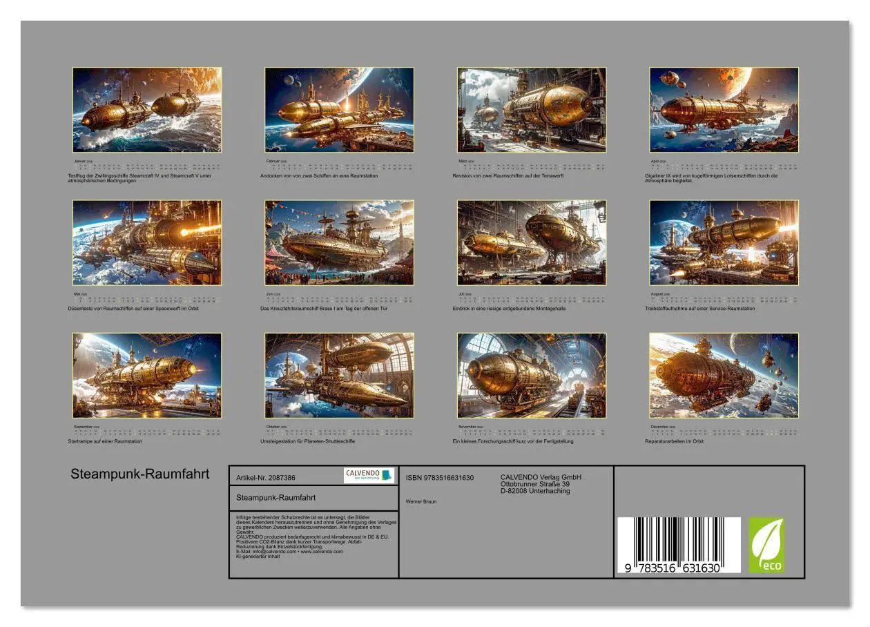 Bild: 9783516631630 | Steampunk-Raumfahrt (Wandkalender 2026 DIN A4 quer), CALVENDO...