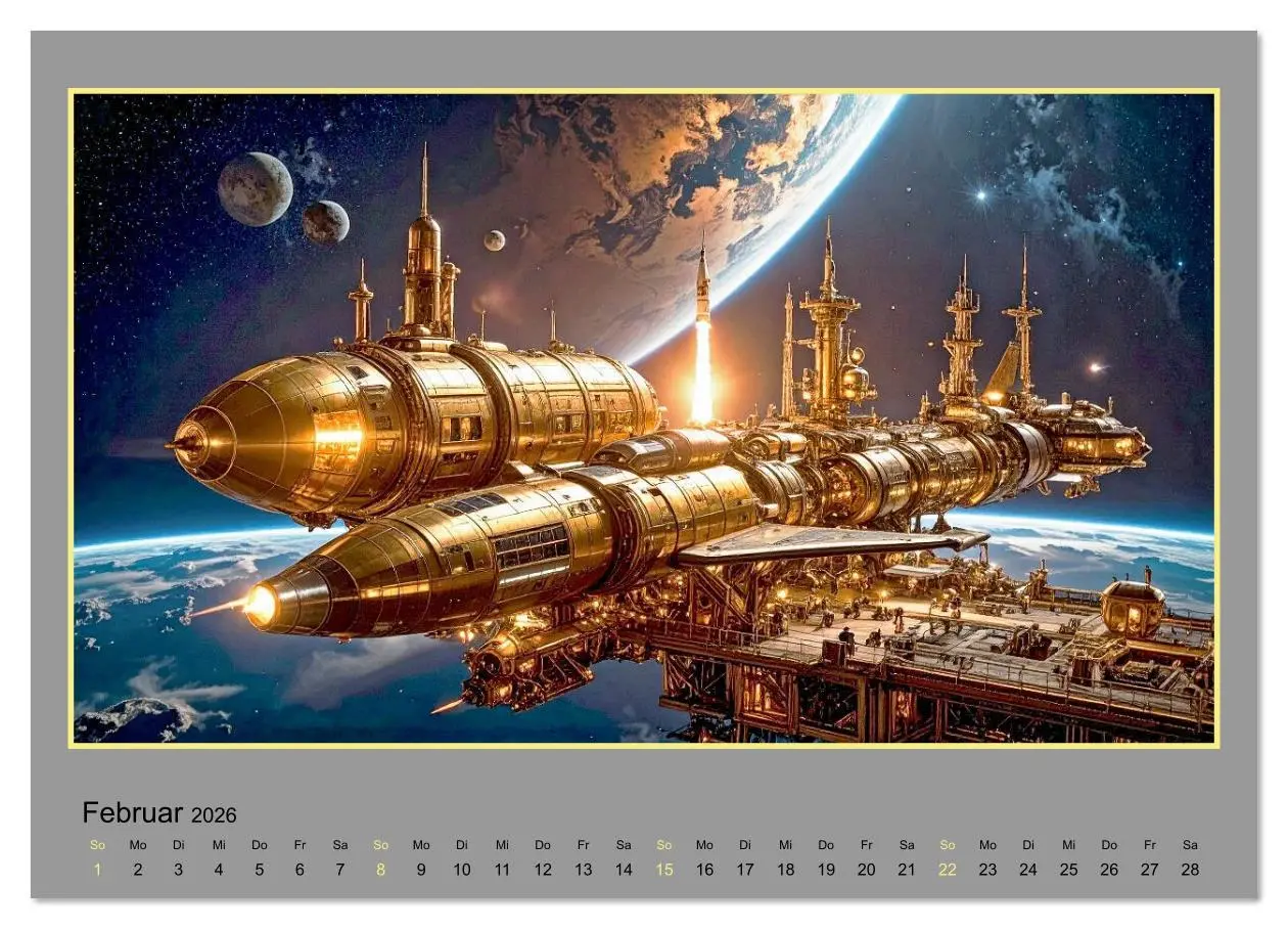 Bild: 9783516631630 | Steampunk-Raumfahrt (Wandkalender 2026 DIN A4 quer), CALVENDO...