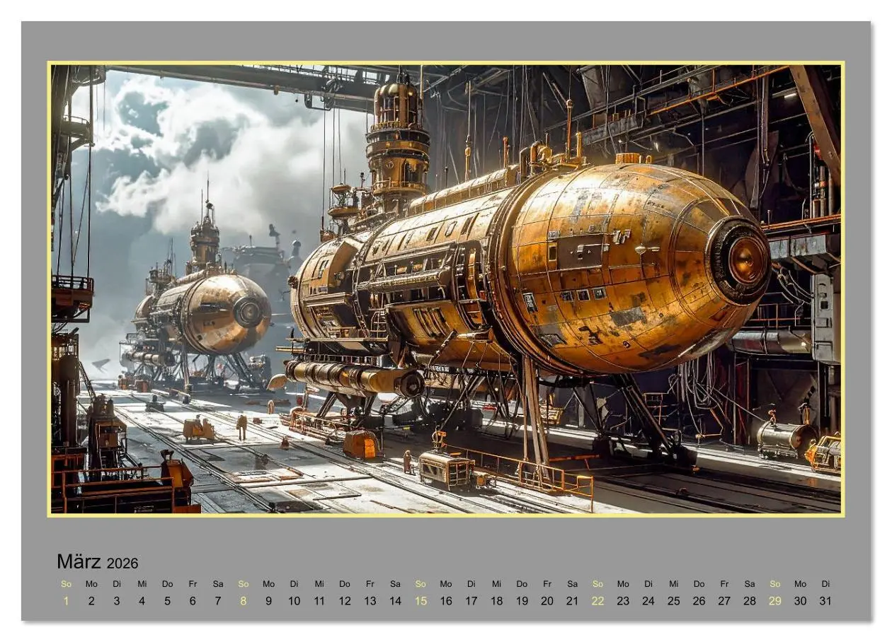 Bild: 9783516631630 | Steampunk-Raumfahrt (Wandkalender 2026 DIN A4 quer), CALVENDO...