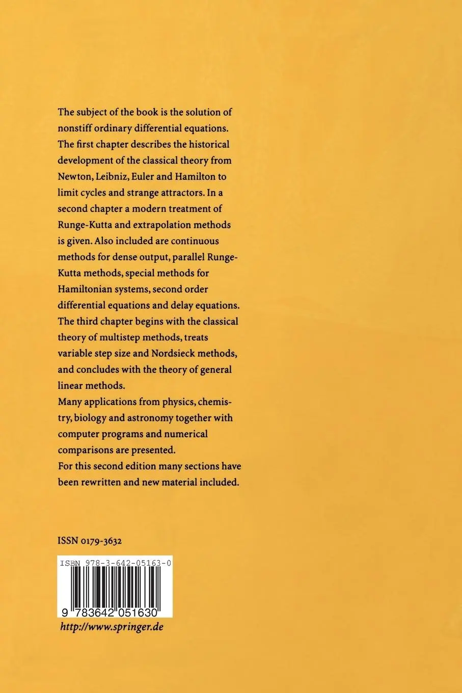 Rückseite: 9783642051630 | Solving Ordinary Differential Equations I | Nonstiff Problems | Buch