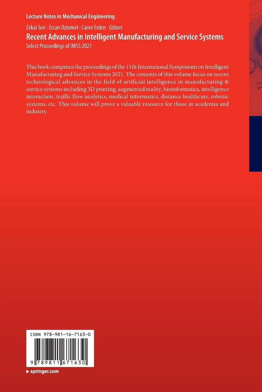 Rückseite: 9789811671630 | Recent Advances in Intelligent Manufacturing and Service Systems | ix