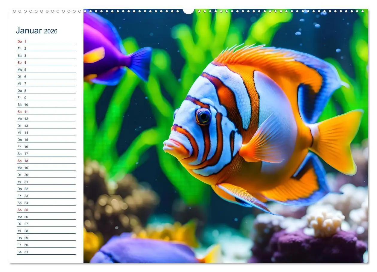 Bild: 9783457391730 | Aquarienzauber - Bunte KI Unterwasserwelten (Wandkalender 2026 DIN...