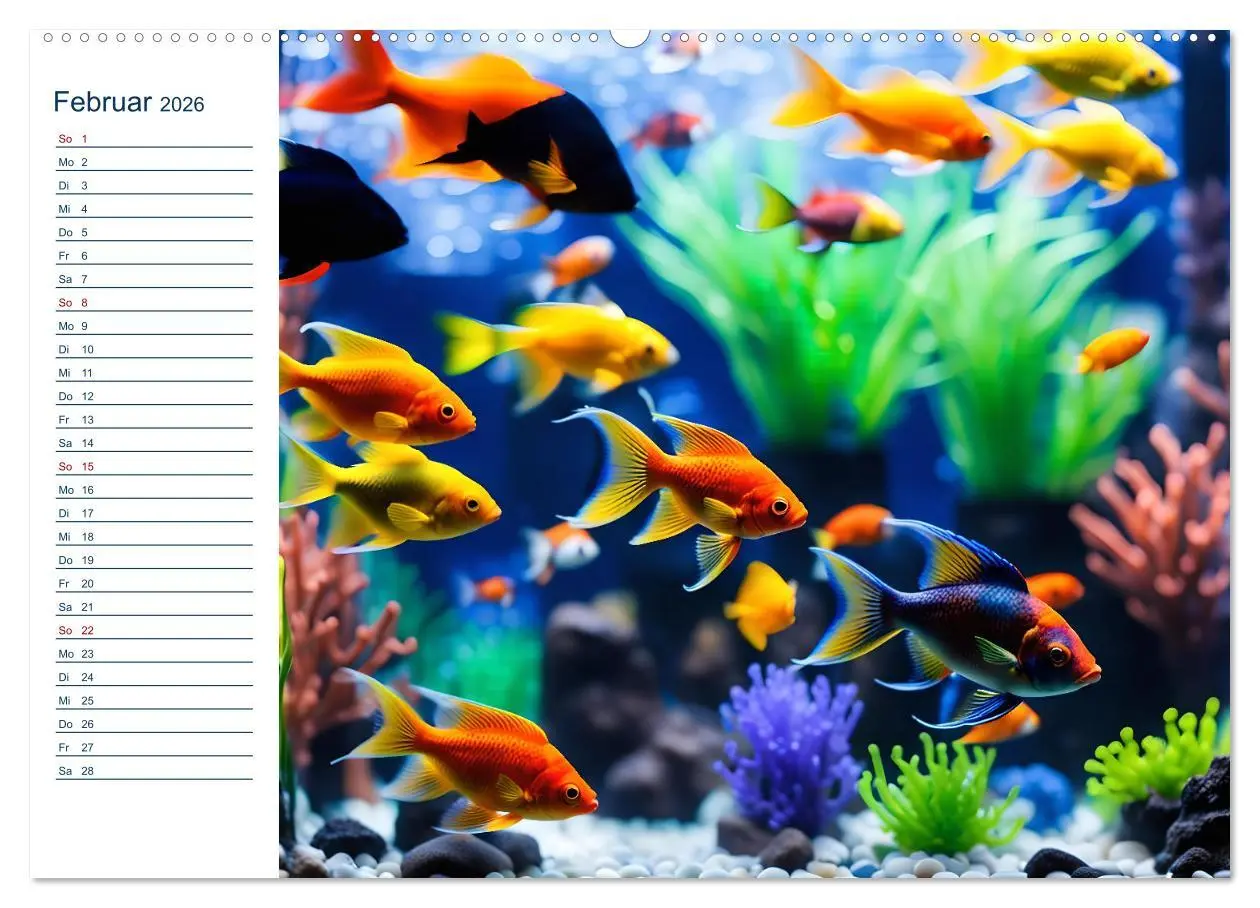 Bild: 9783457391730 | Aquarienzauber - Bunte KI Unterwasserwelten (Wandkalender 2026 DIN...