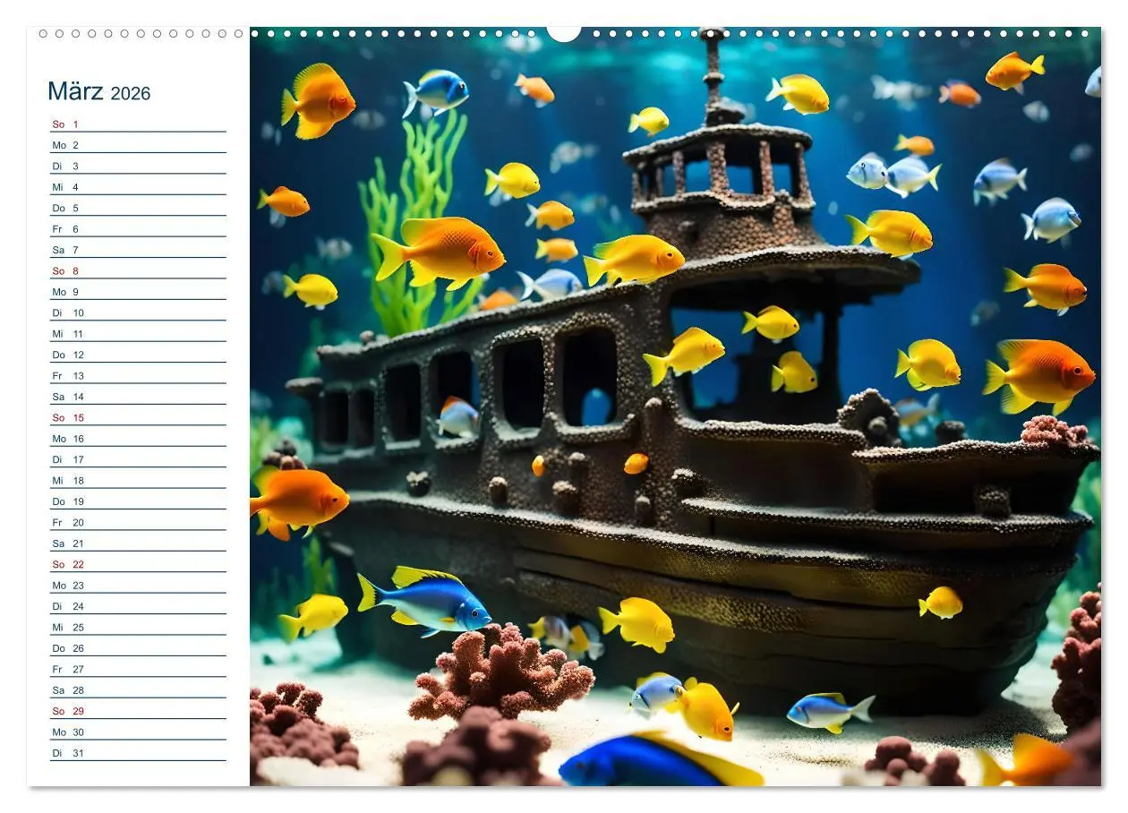 Bild: 9783457391730 | Aquarienzauber - Bunte KI Unterwasserwelten (Wandkalender 2026 DIN...