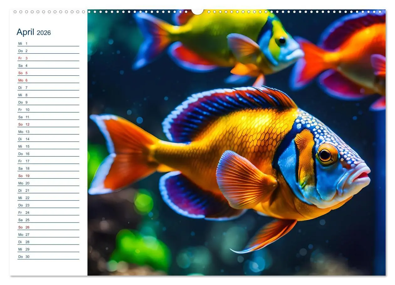 Bild: 9783457391730 | Aquarienzauber - Bunte KI Unterwasserwelten (Wandkalender 2026 DIN...