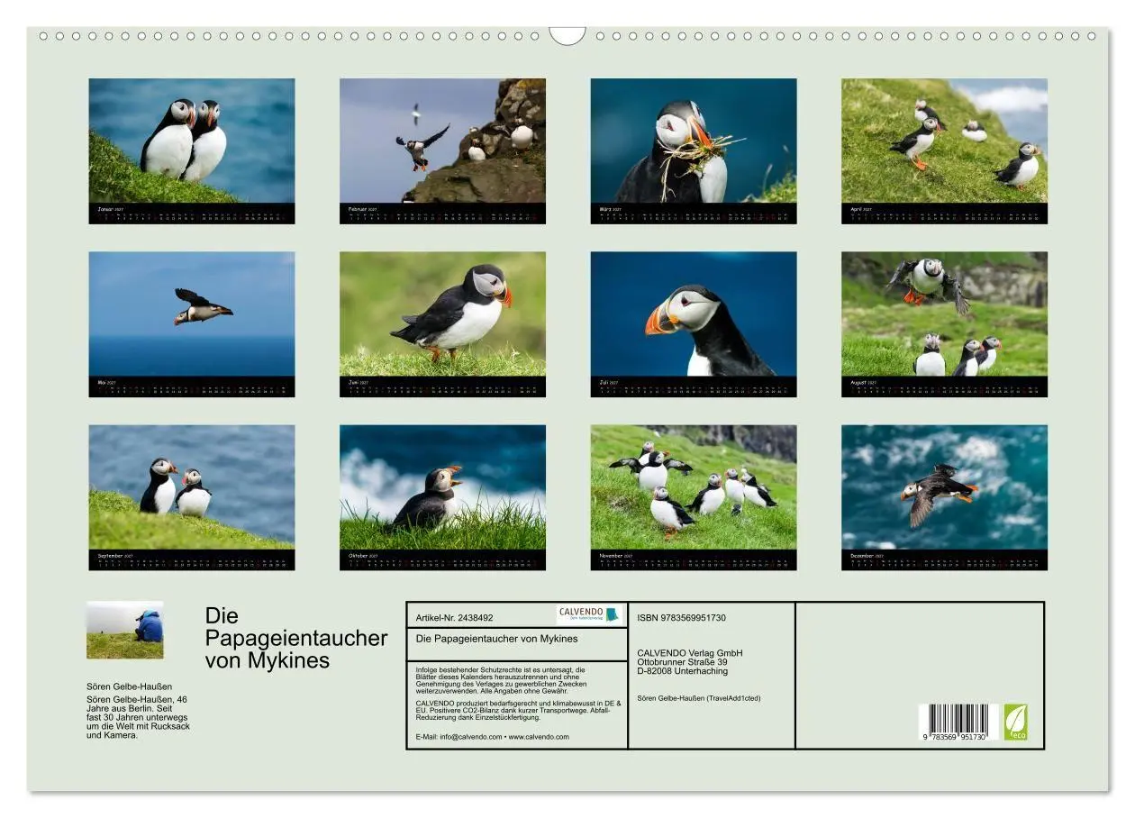 Bild: 9783569951730 | Die Papageientaucher von Mykines (Wandkalender 2027 DIN A2 quer),...
