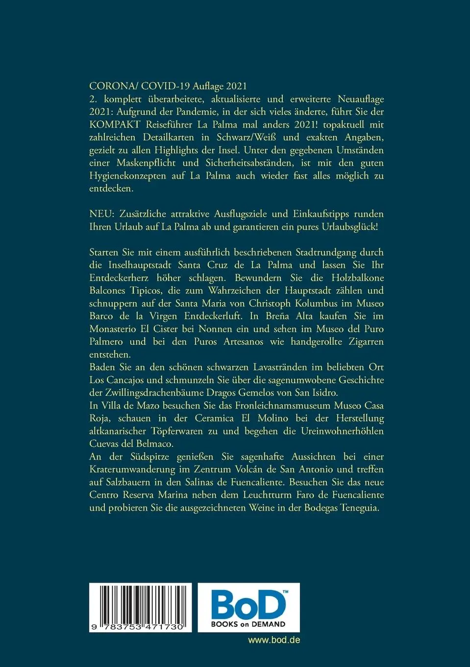 Rückseite: 9783753471730 | La Palma ...mal anders! Reiseführer 2021 | Andrea Müller | Taschenbuch