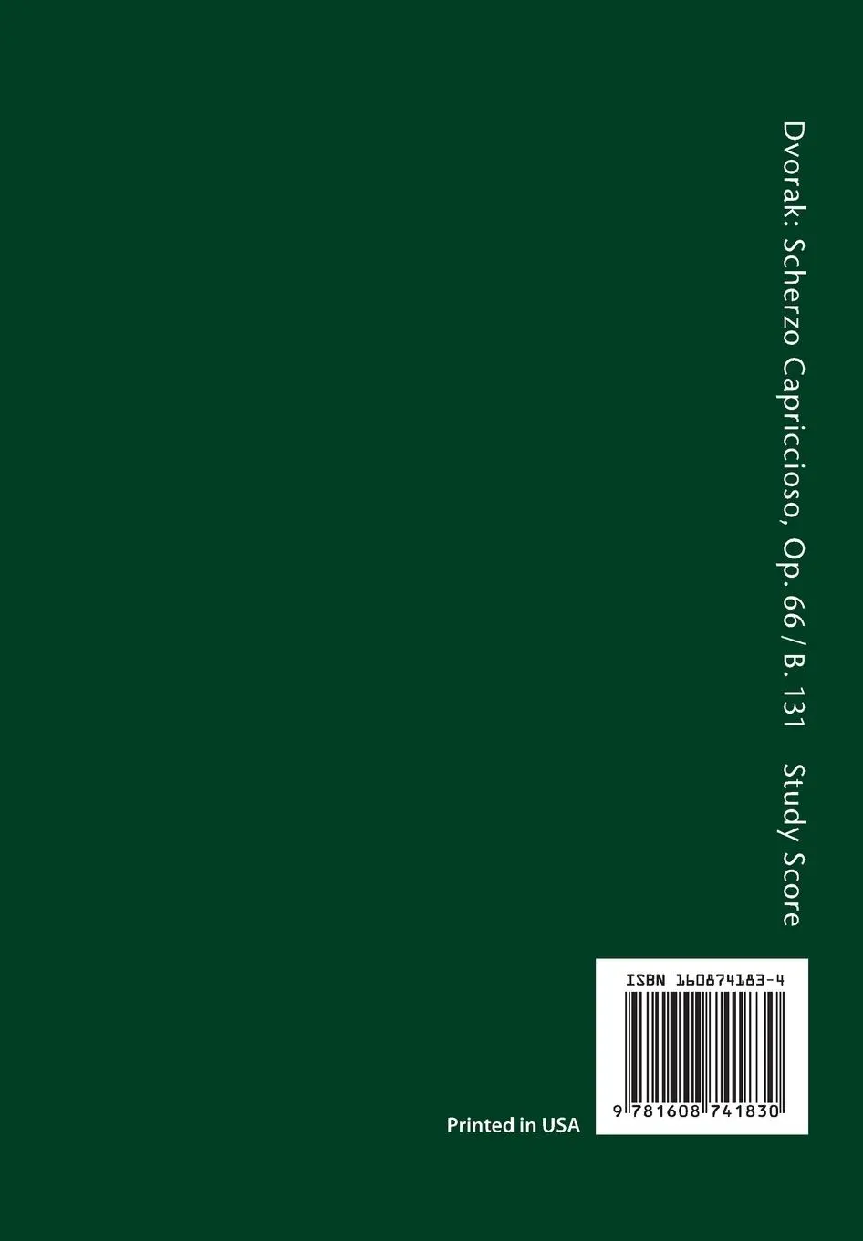 Rückseite: 9781608741830 | Scherzo capriccioso, Op.66 / B.131 | Study score | Antonin Dvorak