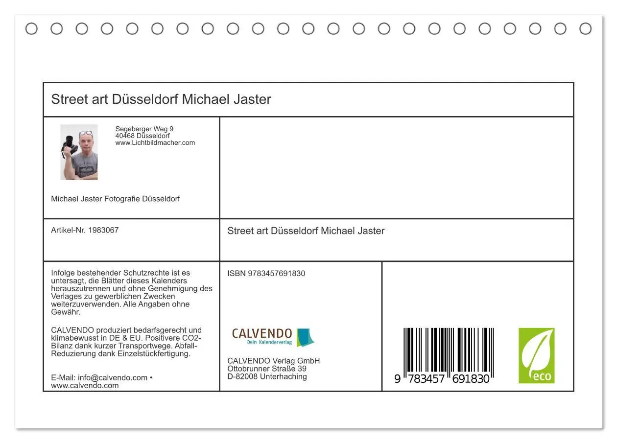 Bild: 9783457691830 | Street art Düsseldorf Michael Jaster (Tischkalender 2026 DIN A5...